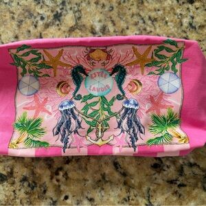NEW Estee Lauder Nautical Pink Striped Cosmetic Pouch